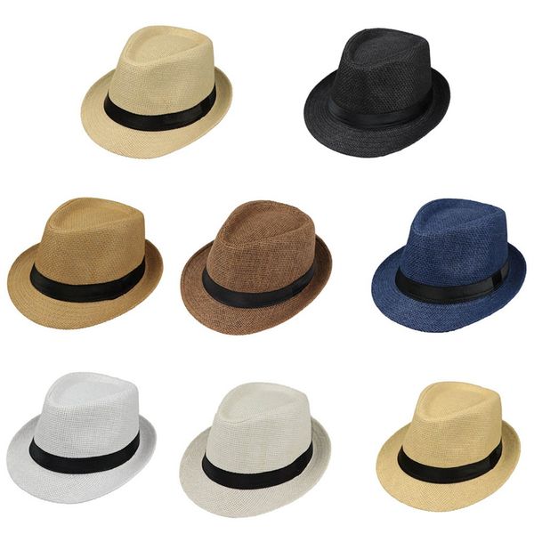 

новые дети летний пляж соломенная шляпа шляпа джаз панама fedora шляпа бандитский cap открытый воздухопроницаемой шляпы девочки мальчики кеп, Yellow