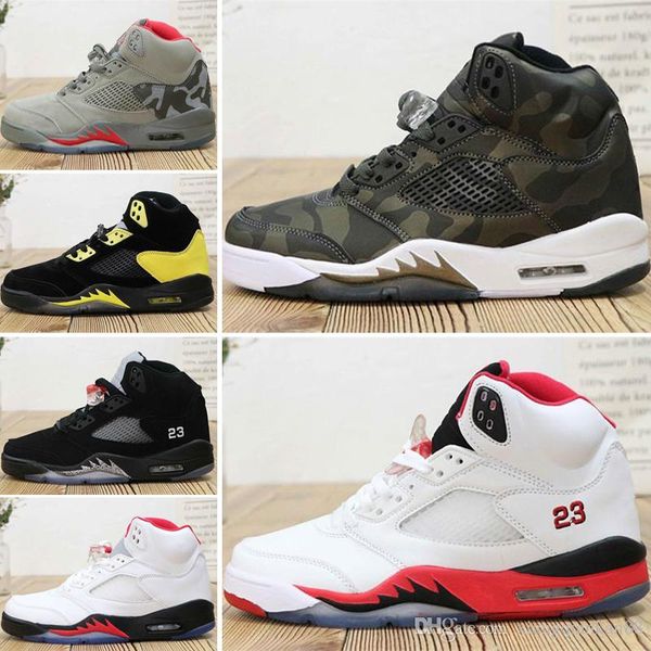 

2019 new arrival michigan 5 5s basketball shoes mens sup desert black grape white cement p51 camo oreo designer shoes 40-46