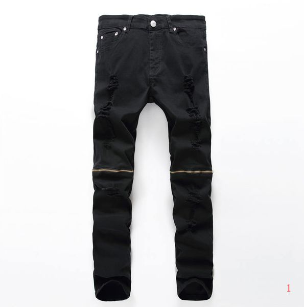

2020 mens designer jean pants long fashion denim brand jean distresse style street wear for men luxury jeans knee zippers pants lr191230, Blue