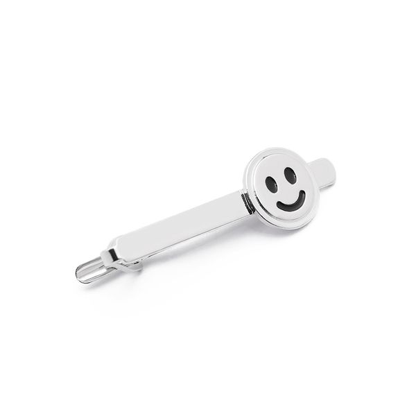 

cute smiley alloy tie clip inch shirt men and women pay party neckline tie clip groom groomsman jewelry man gifts, Silver