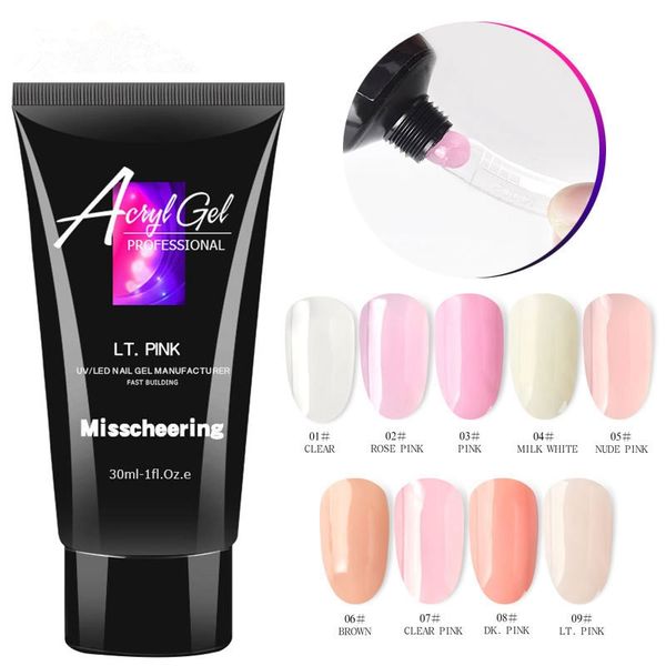 

30ml crystal extend uv nail gel extension builder nail art gel lacquer jelly builder uv poly, Red;pink