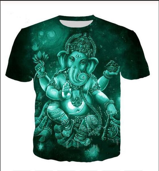 

new fashion mens / womans hindu elephant-headed god shirt summer style funny 3d print casual t-shirt plus size t0120, White;black