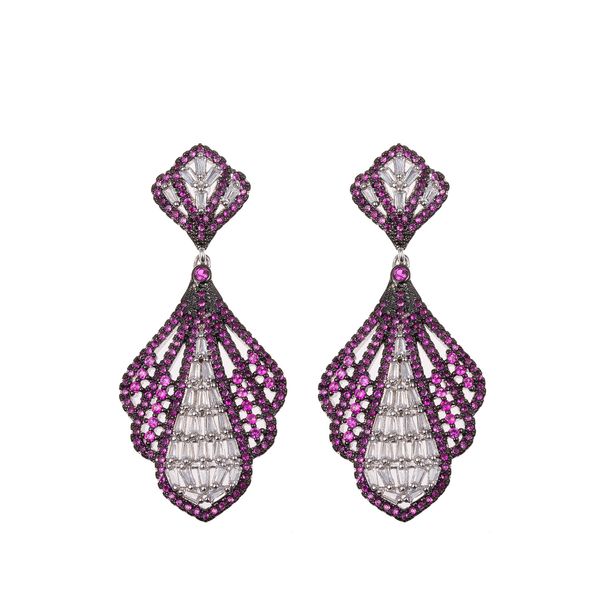 

european and american accessories new earrings elegant luxury set with red fashion earrings water drops gem factory wholesale, Golden;silver