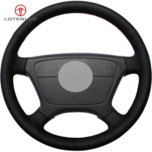 

black artificial leather car steering wheel cover for mercedes benz e-class w210 e200 240 280 320 w140 s320 350 420