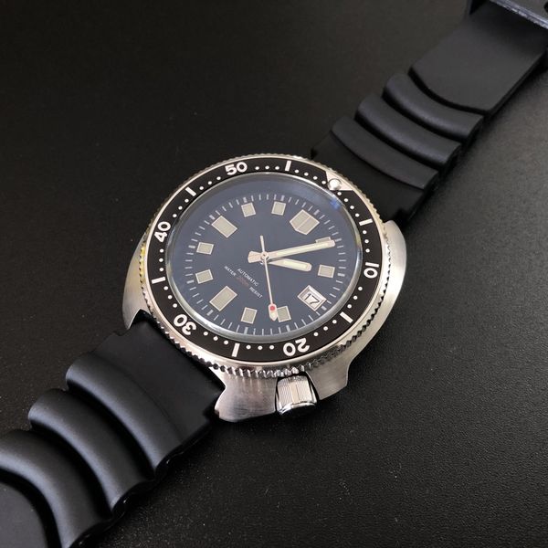 

sd1970 men mechanical watch diving wristwatch 200 meter water resistance stainless steel watch relojes hombre 2019, Slivery;brown