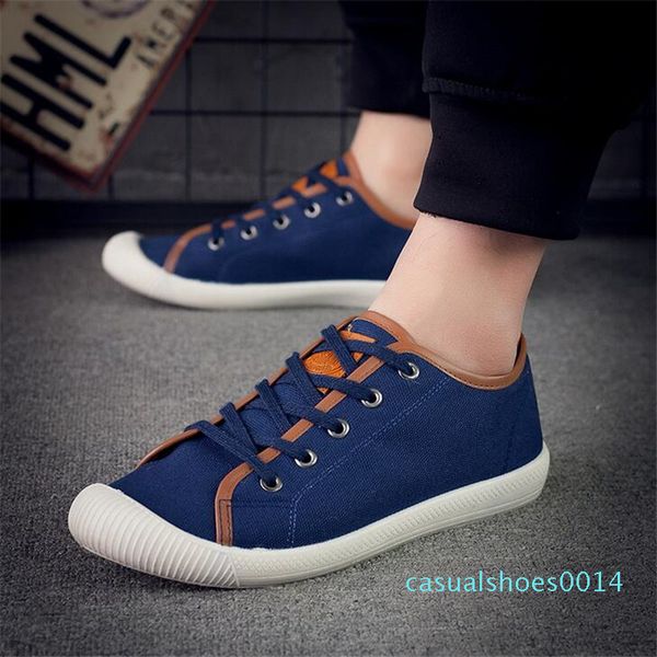 

new lace-up canvas shoes men footwear spring autumn plimsolls breathable fashion shoes men casual shoes c14, Black