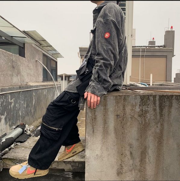 

vintage style cav empt thin denim jacket c.e distressed women men shirts cavempt men casual denim jeans shirts, White;black