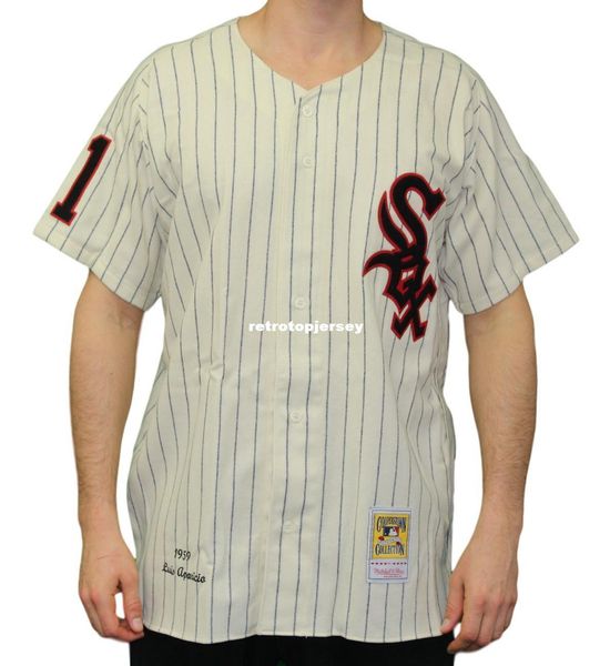 

luis aparicio chicago #11 mitchell & ness retro 1959 wool home jersey, Gray