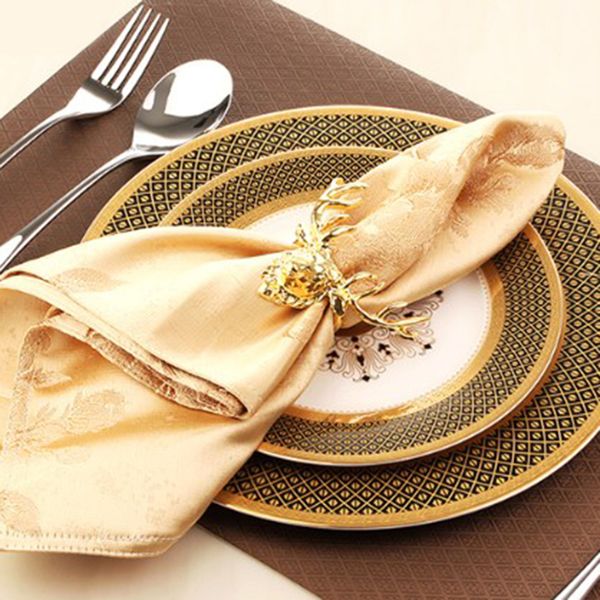 

1pcs aluminium christmas theme reindeer head dinner napkin rings buckle for l restaurant tabledecoration