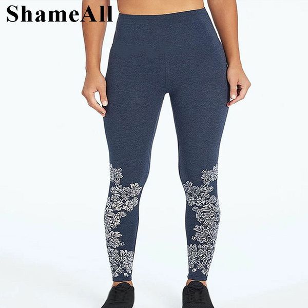 

plus size 3d floral printing leggings 4xl streetwear jeggings large size stretch skinny trouser high street pencil pant, Black