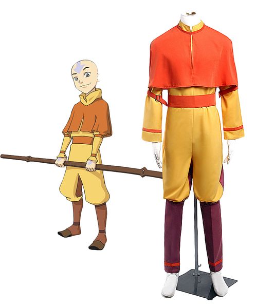 

anime avatar cosplay avatar aang cosplay costume full set custom made any size kids costume, Black