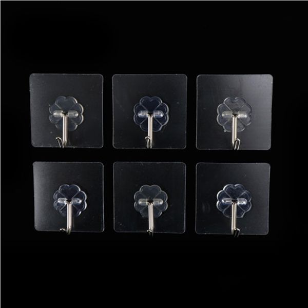 

6pcs/lot kitchen tool stainless steel rails hanging paste hook bathroom tower suction cup glass hooks sucker
