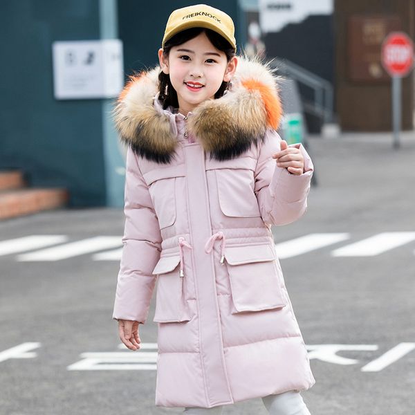 

girl winter jacket children's thicken jacket kids cotton-padded clothes winter girl park lively hoodie coat girls, Blue;gray
