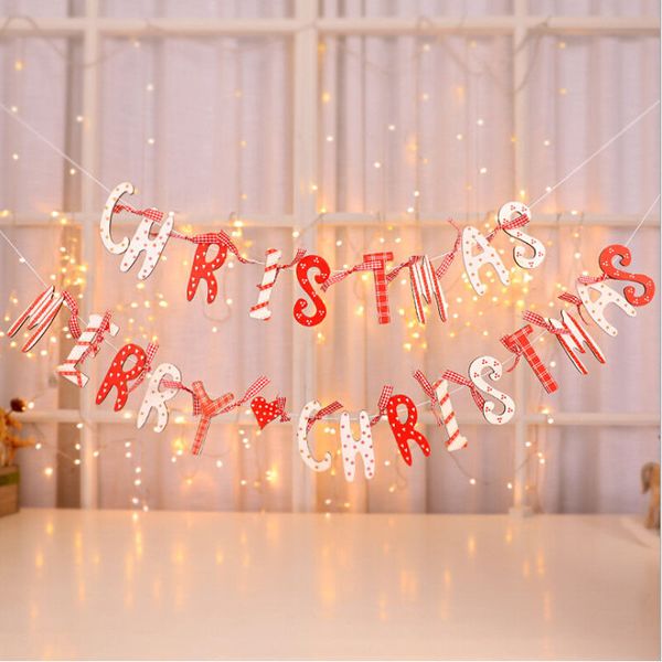 

merry christmas bunting garland banner hanging shop decoration flag xmas party