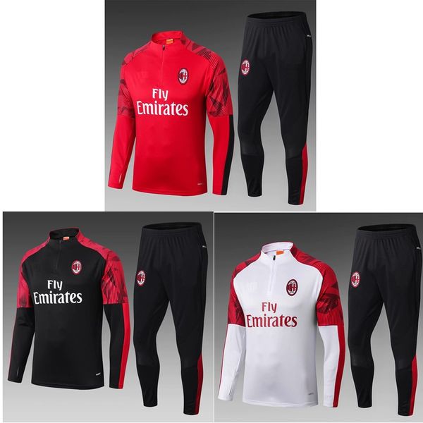

thai 19 20 ac milan soccer tracksuit piatek paqueta track suits jacket 2019 2020 theo suso chandal training suits sports wears, Black;yellow