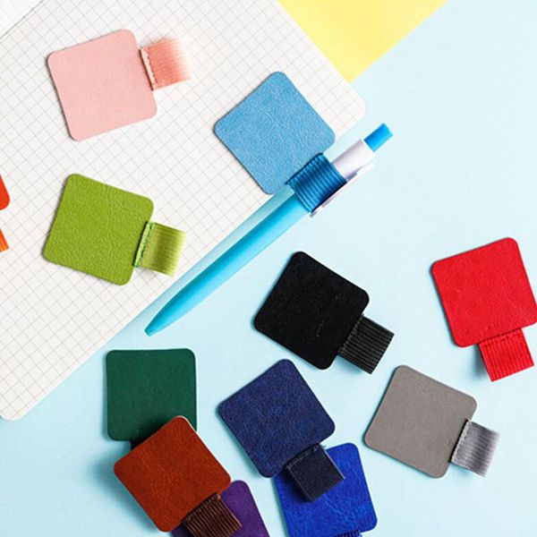 200pcs auto-adesiva de couro caneta titular com Elastic laço for Notebooks, Revistas, planejadores e calendários