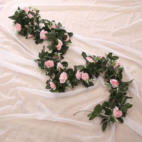 

7.88 foot fake silk rose artificial lvy vines garland wall home floral flower