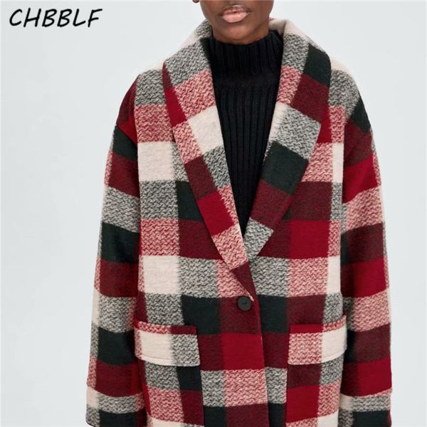 

chbblf women stylish warm woolen coat single button turn down collar long sleeve female thick outwear coat bgb8592, Black
