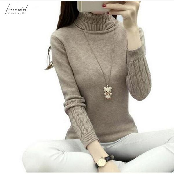 

designer sweater women winter autumn fashion women sweaters turtleneck sweater twisted thickening slim solid color pullover sweater ac283, White;black