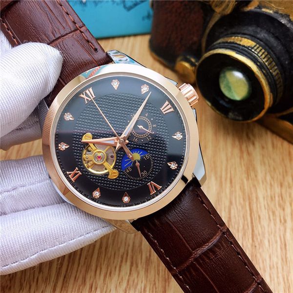 

s400 классические часы с автоматическим механизмом 40 мм 316 стальной корпус кожаный ремешок роскошные мужские часы мужские часы роскошных а, Slivery;brown