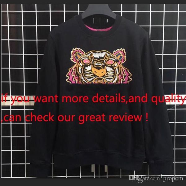 

brand mens designer hoodies sweatshirt men tiger head embroidery eye winter women hoodie with k to o letter designer streetwear jogger, Black