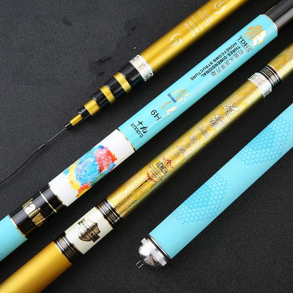 

3.6m- 6.3mtaiwan fishing rod black pit fishing olta 19 tonalty 6h super hard hand pole carbon long sections canne tackle