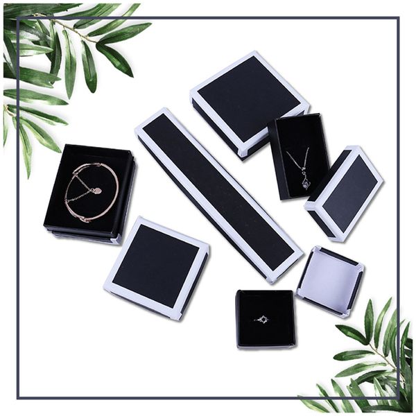 

[ddisplay]creative white&black jewelry gift box glamour ring boxes monthly earring small jewelry display black border necklace package box, Black;white