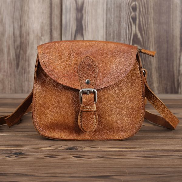 

full-grain leather vintage brown women shoulder bags cross body lady fashion handbag factory wholesale