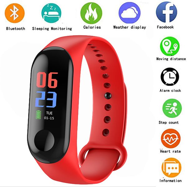 

2019 smart bracelet men women blood pressure heart rate sleep monitoring pedometer waterproof men and women bluetooth gift, Slivery;brown