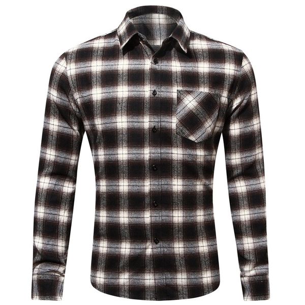 

men standard fit long sleeve shirt men's long-sleeved comfortable shirt plaid male urban fashion spring autumn shirts 11.7, White;black