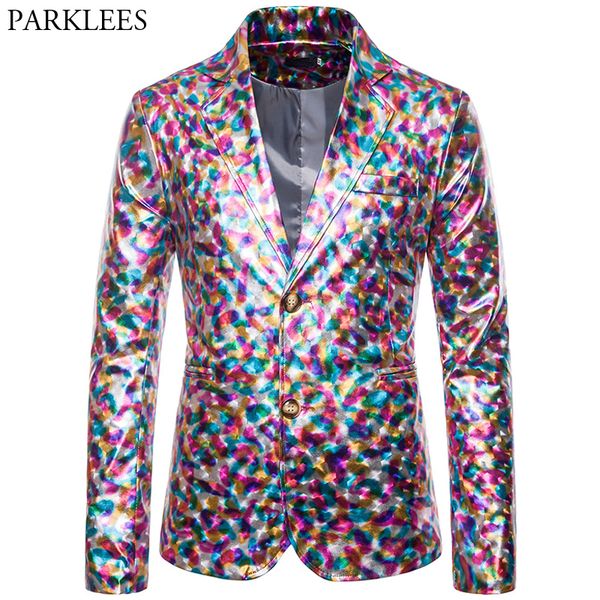 

colorful bronzing men blazer shiny luxury dress blazers men slim fit fashion mens suit jacket party stage blazer masculino, White;black