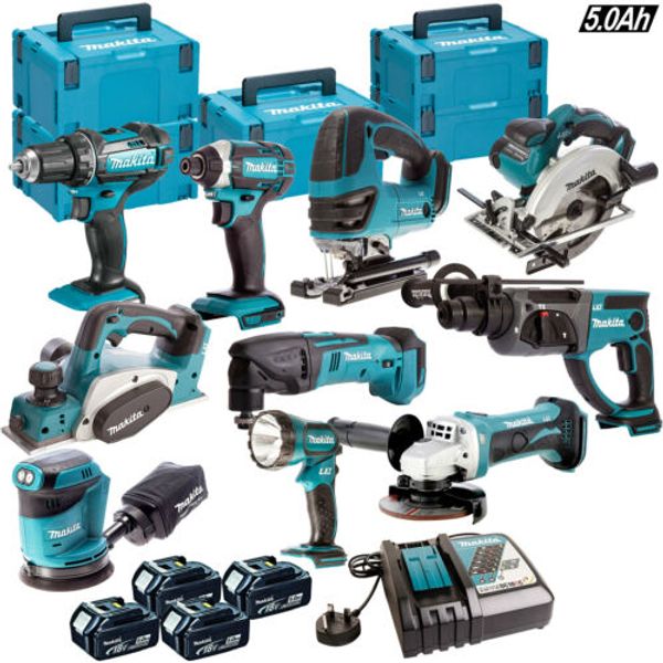 

18v li-ion 10 piece monster kit with 4 x 5.0ah batteries, charger & case