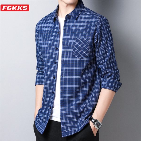 

fgkks brand men's shirts office male shirt fashion business casual british style long sleeve shirts men, White;black