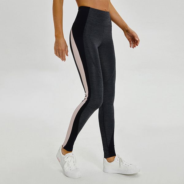 

high waist women splice yoga pants sports gym wear leggings elastic fitness lady overall full tights workout, White;red