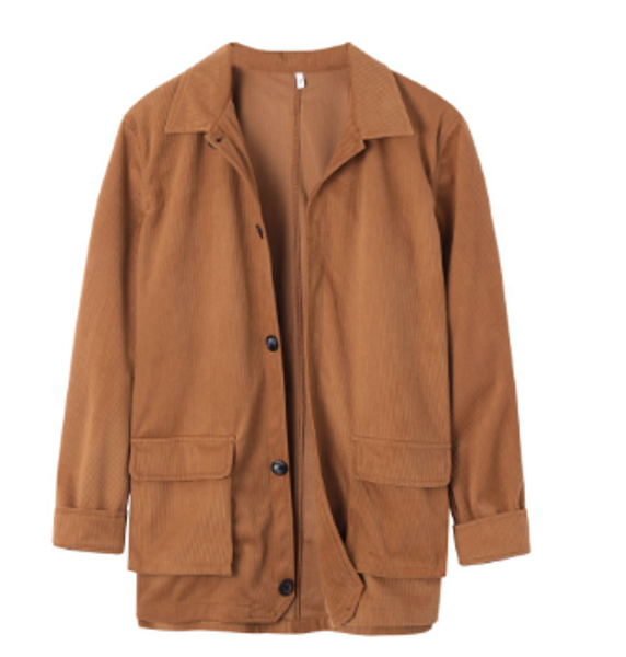

2020 men winter corduroy jacket fashion brown outerwear coat black slim parka pilot jacket for male casual social coat, Black;brown