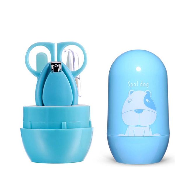 

4pcs baby healthcare kits baby nail care set infant finger trimmer scissors nail clippers cartoon animal storage box for travel