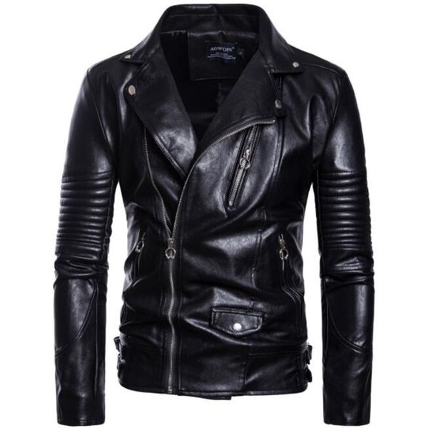 

motorcycle jacket men vintage retro casual pu leather jacket punk windproof biker motorcycle moto