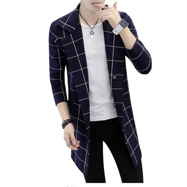 

2018 spring and autumn fashion new men's casual hooded double-breasted trench jacket coat / men's hooded long overcoat, Tan;black