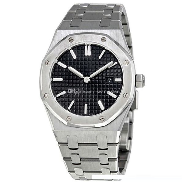 

womens watch good quality 33mm size royal oak quartz silver stainless steel bracelet folding buckle sapphire glass, Slivery;brown