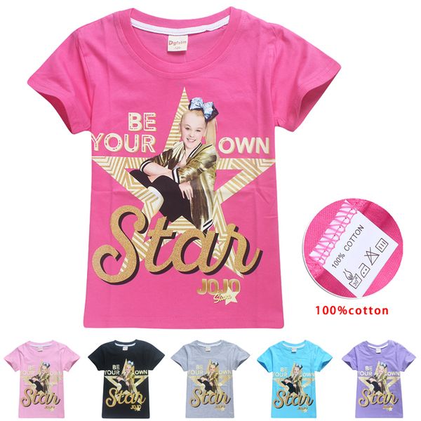 

jojo siwa girls t-shirts 6 colors 6-14 years old kids 100% cotton tee shirts short sleeve tshirts kids designer clothes ss102, Blue