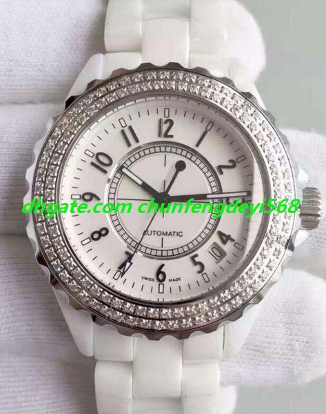 

luxury watch 2 style mens 38mm ceramic with factory diamond bezel h0969 automatic fashion men's watches wristwatch, Slivery;brown