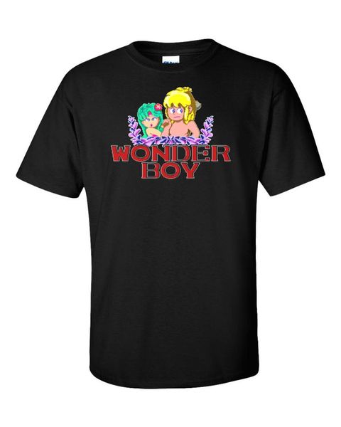 

wonder boy mens t shirt classic commodore 64 retro video game vintage geek gamer, White;black
