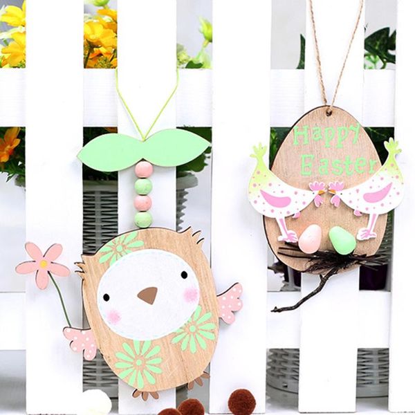 

wooden easter eggs owl decoration wall hanging home room decoration for party craft ornaments wind chimes