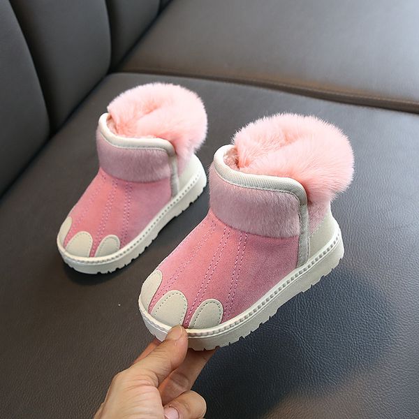 

зима детская обувь дети детские младенческой мальчики девочки ребенок мех стадо зима бути теплый снег обувь сапоги для девочек мальчиков сап, Black;grey