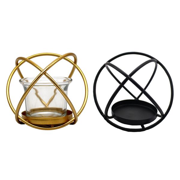 

2pcs 3d geometric candlestick metal candle holder sconce with candle cup
