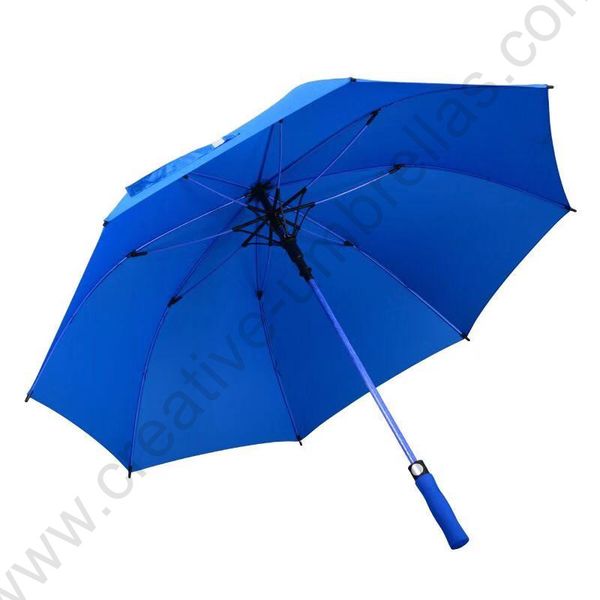 

123cm straight auto open 14mm anti-thunder fiberglass golf umbrellas solid color windproof commercial parasol