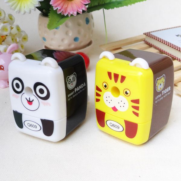 

cute cartoon automatic pencil sharpener stationery electric pencil sharpener for kids heavy duty ten win battery with container, Silver