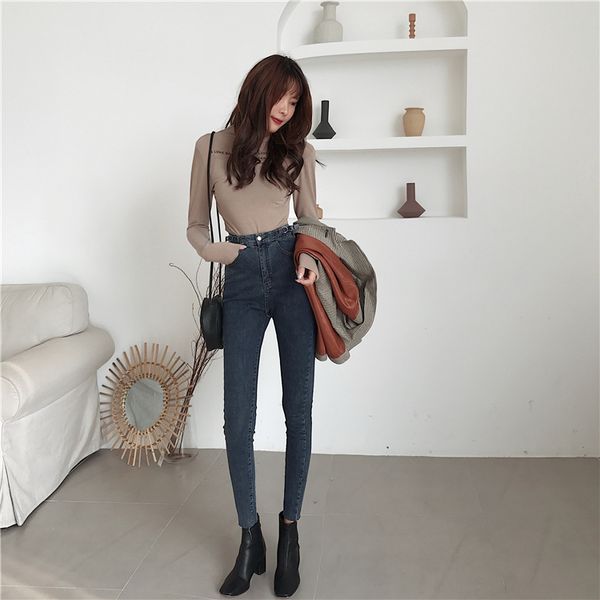 

лаванда харлан женские джинсы сыпучие высокий талии мода, Blue