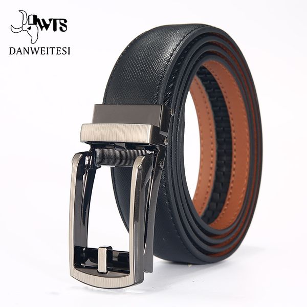 

dwts]fashion men automatic buckle leather belts business male alloy buckle belts for men ceinture homme, Black;brown