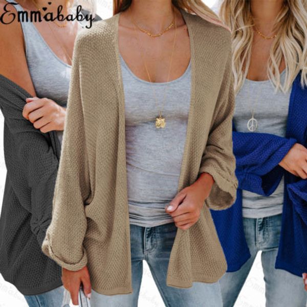 

women ladies cardigan coat chunky knitted oversized jumper